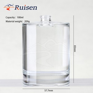 30Ml Cylindrical Thick Bottom High Transparent Perfume Bottle Portable 50ml Fillable Black Cap Spray Fine Mist Dispensing Bottle 