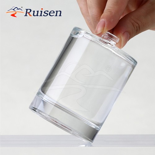30Ml Cylindrical Thick Bottom High Transparent Perfume Bottle Portable 50ml Fillable Black Cap Spray Fine Mist Dispensing Bottle