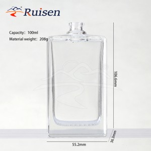 Factory Direct Sales 100ml Transparent Flat square Perfume Bottle Bayonet Glass Bottle Wholesale 