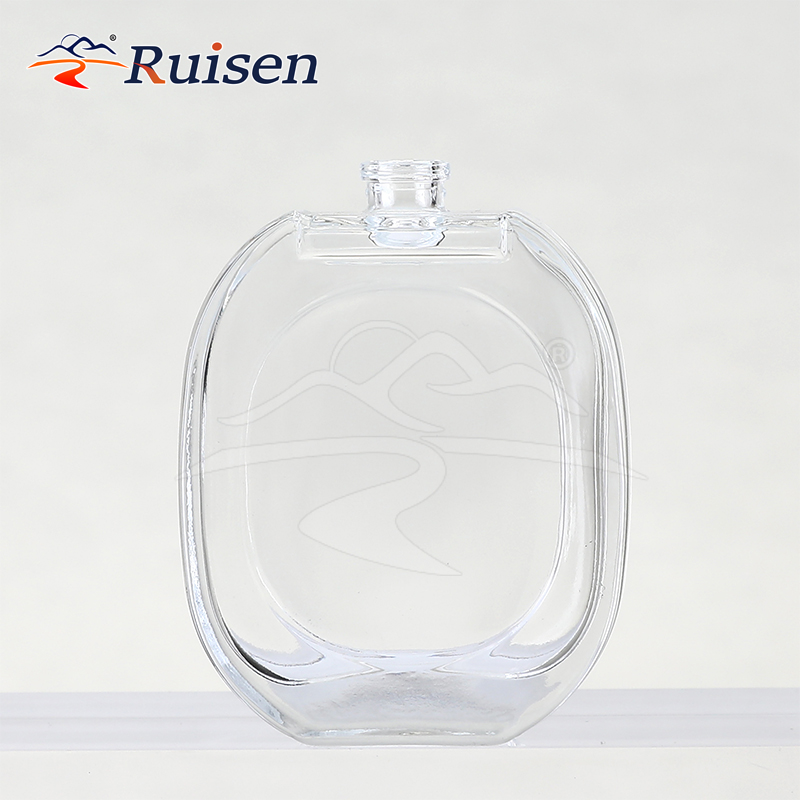 50ml Square Glass Perfume Bottle with Screw-Mouthed & Silk-Mouthed Roll Cap Personalized Cosmetic Empty Bottle Detachable