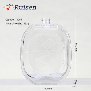50ml Square Glass Perfume Bottle with Screw-Mouthed & Silk-Mouthed Roll Cap Personalized Cosmetic Empty Bottle Detachable 