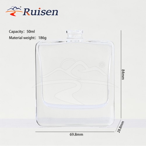 Wholesale Unique Square Perfume Bottle Empty Perfume Glass Spray Bottle With Cap
