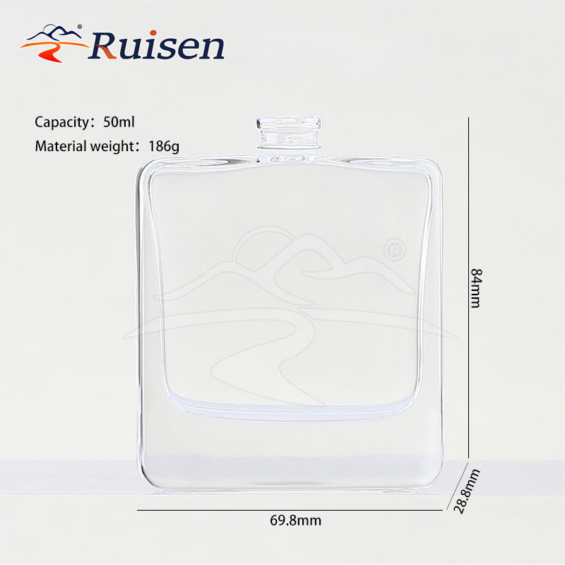 Wholesale Unique Square Perfume Bottle Empty Perfume Glass Spray Bottle With Cap 
