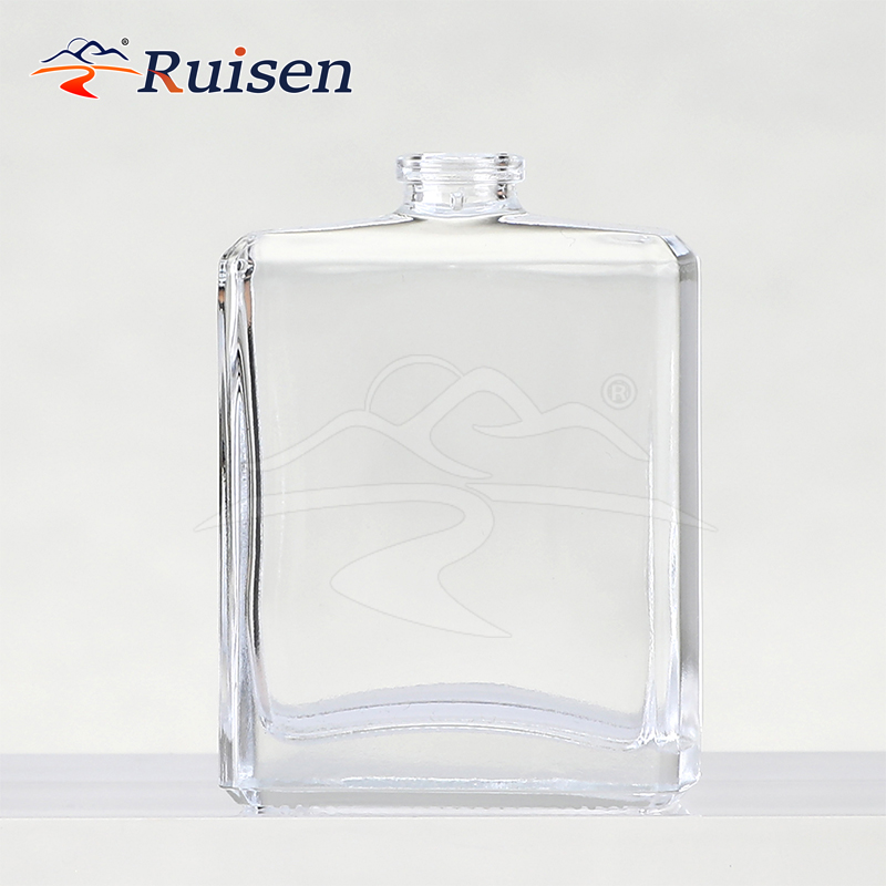 Cosmetic 100ml Square Glass Perfume Bottle Empty with Sprayer Pump Cap for Skin Care Cream Eye Drops Serums
