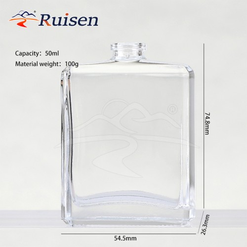 Cosmetic 100ml Square Glass Perfume Bottle Empty with Sprayer Pump Cap for Skin Care Cream Eye Drops Serums