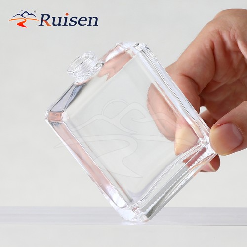 Cosmetic 100ml Square Glass Perfume Bottle Empty with Sprayer Pump Cap for Skin Care Cream Eye Drops Serums