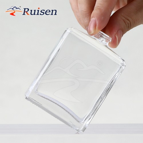 Cosmetic 100ml Square Glass Perfume Bottle Empty with Sprayer Pump Cap for Skin Care Cream Eye Drops Serums