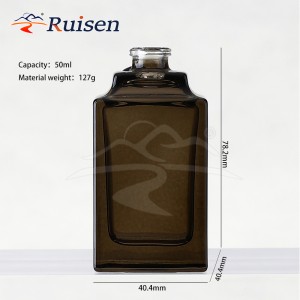 Transparent Black Perfume Bottle Crystal White Glass 50ml square Black Bayonet Thick Bottom Spot Perfume Bottle 