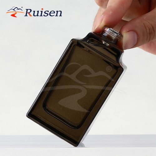 Transparent Black Perfume Bottle Crystal White Glass 50ml square Black Bayonet Thick Bottom Spot Perfume Bottle