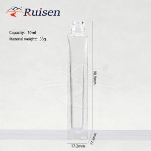Refillable Pocket 10ml Square Parfum Glass Spray Bottle Glass Sample Containers Perfume Atomizer with Black Gold Silver Caps 