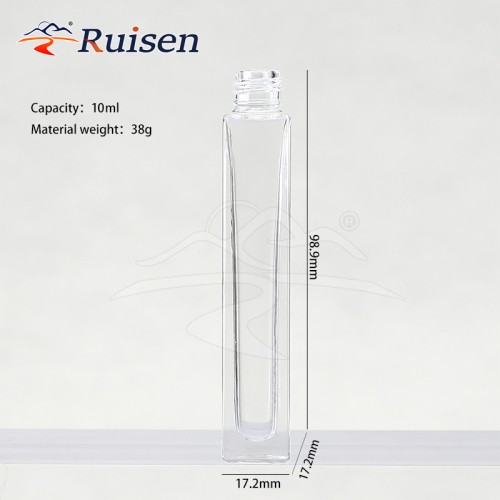 Refillable Pocket 10ml Square Parfum Glass Spray Bottle Glass Sample Containers Perfume Atomizer with Black Gold Silver Caps