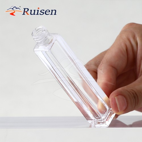 Refillable Pocket 10ml Square Parfum Glass Spray Bottle Glass Sample Containers Perfume Atomizer with Black Gold Silver Caps
