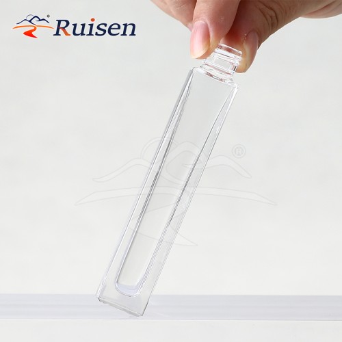 Refillable Pocket 10ml Square Parfum Glass Spray Bottle Glass Sample Containers Perfume Atomizer with Black Gold Silver Caps
