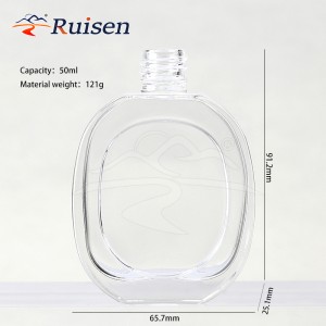 50ml Square Glass Perfume Bottle with Screw-Mouthed & Silk-Mouthed Roll Cap Personalized Cosmetic Empty Bottle Detachable 