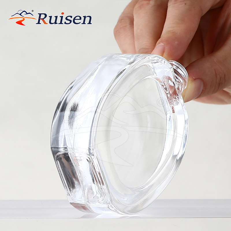 50ml Square Glass Perfume Bottle with Screw-Mouthed & Silk-Mouthed Roll Cap Personalized Cosmetic Empty Bottle Detachable 