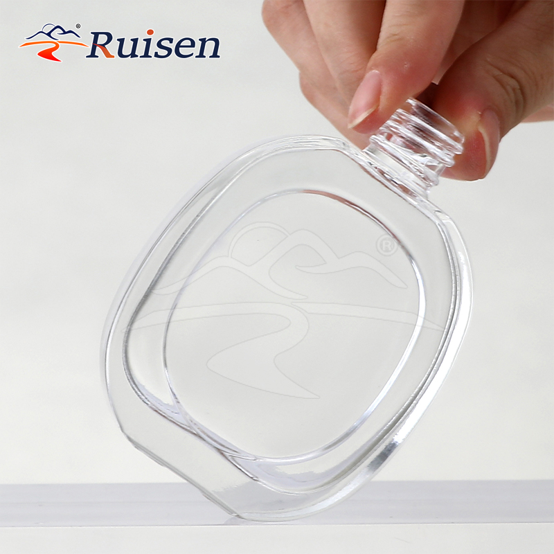 50ml Square Glass Perfume Bottle with Screw-Mouthed & Silk-Mouthed Roll Cap Personalized Cosmetic Empty Bottle Detachable 