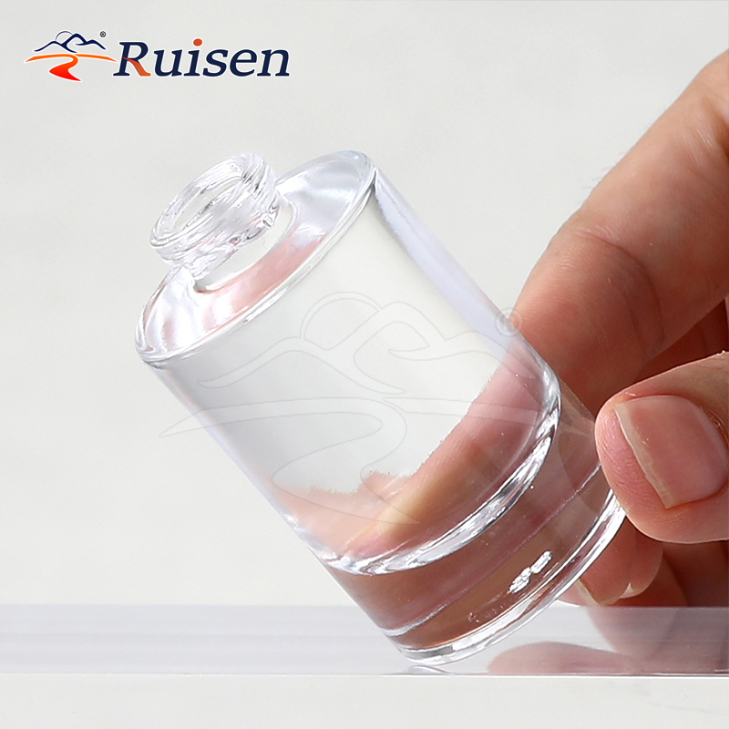 15ml Luxury Frost Clear Glass Perfume Empty Bottle High End Round Perfume Bottle With Ball Lid 