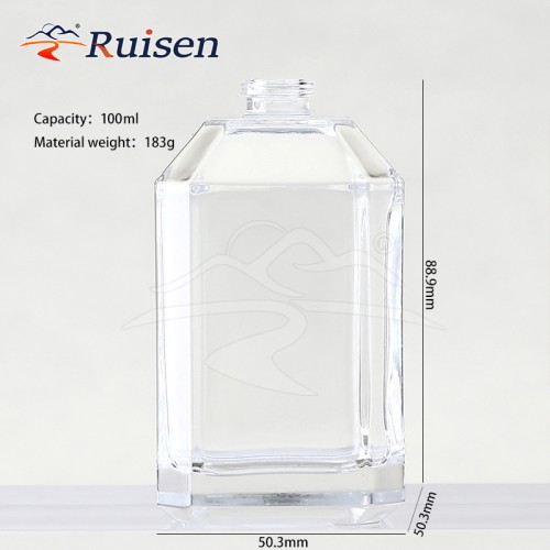 30ml Transparent Crystal White Glass Fragrance Bottle with Cap Empty Cosmetics Decanting Spray Bottle 100ml Capacity