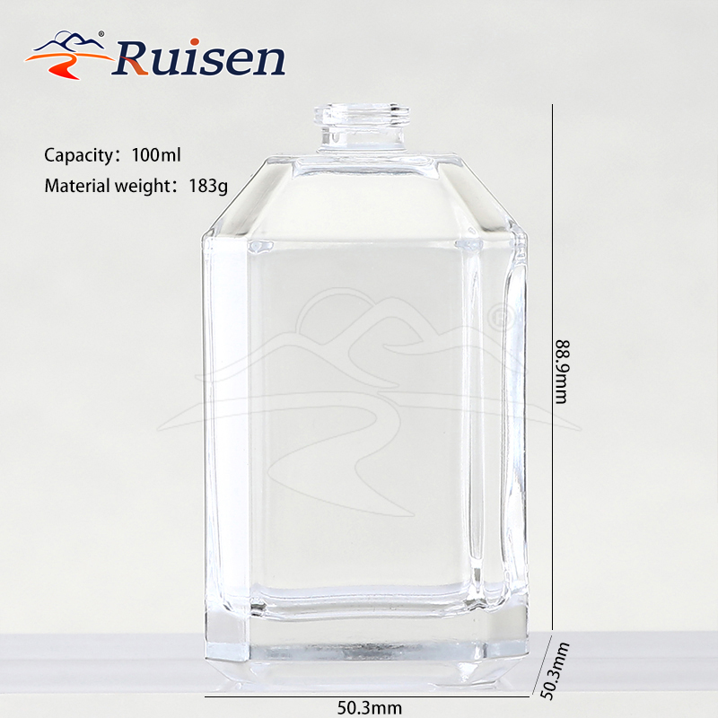 30ml Transparent Crystal White Glass Fragrance Bottle with Cap Empty Cosmetics Decanting Spray Bottle 100ml Capacity 