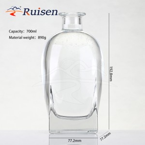 High End Heavy 1000ml Liquor Bottles Custom Own logo Vodka Bottle ODM or OEM Vodka Glass Bottles with Cork Sealing 