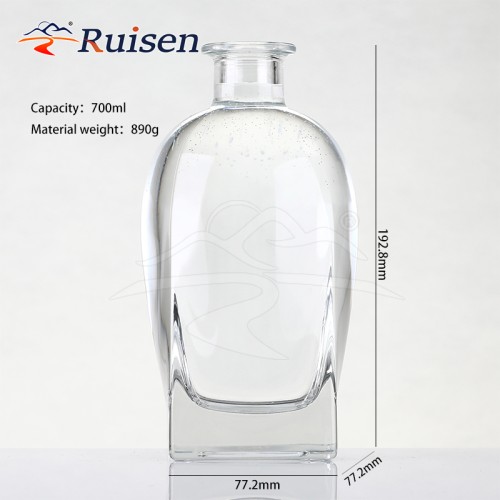 High End Heavy 1000ml Liquor Bottles Custom Own logo Vodka Bottle ODM or OEM Vodka Glass Bottles with Cork Sealing