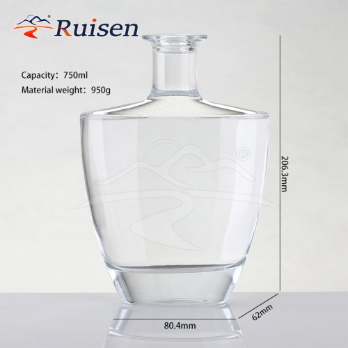 White wine bottle brandy glass custom whisky glass bottle 750ml