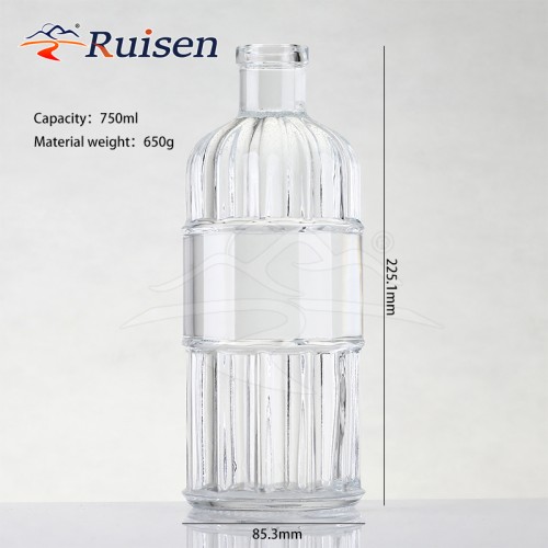 Superflint 750 ML Luxury Bottle Cork top for Liquor Whisky Vodka Rum Gin and Beverages Industry