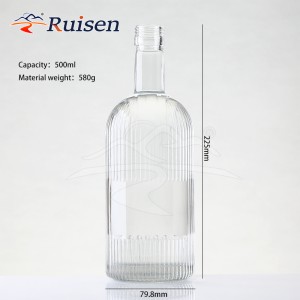 Round Unique Luxury 375 Ml 700ml Gin Brandy Rum Whiskey Whisky Vodka 750ml Spirit Glass Liquor Bottle 