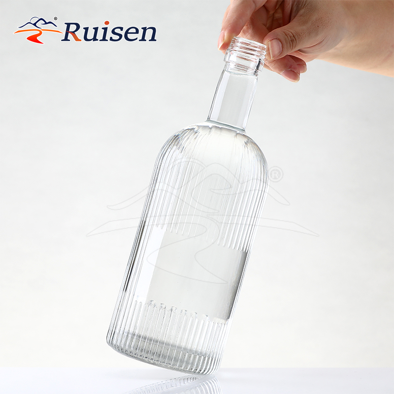 Round Unique Luxury 375 Ml 700ml Gin Brandy Rum Whiskey Whisky Vodka 750ml Spirit Glass Liquor Bottle 