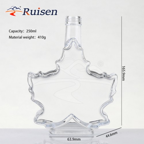Customized 250ml Super White Glass Bottle for Tequila Brandy Infusion Cover Styles Carton Packing 100ml-750ml Capabilities