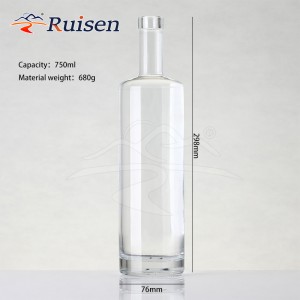 Custom Luxury 350ml 500ml 700ml 750ml 1000ml Rum Vodka Whisky Liquor Gin a Garrafa La Spirit Glass Bottle 