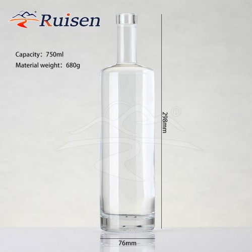 Custom Luxury 350ml 500ml 700ml 750ml 1000ml Rum Vodka Whisky Liquor Gin a Garrafa La Spirit Glass Bottle