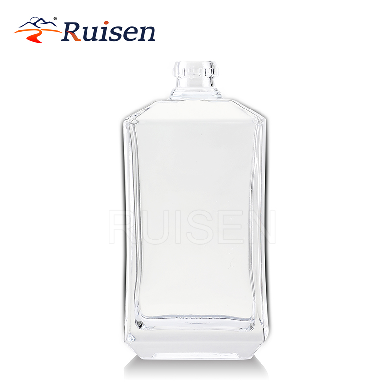 Spirits flask clear glass bottle round bar top conical rectangular square oval flask extra flint vodka whiskey rum gin 500ml