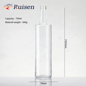 Wholesale Custom 500ml 700ml 750ml Liquor Spirit Glass Bottle for Vodka Gin Whisky Empty Glass Bottle for Whisky Liquor Tequila 