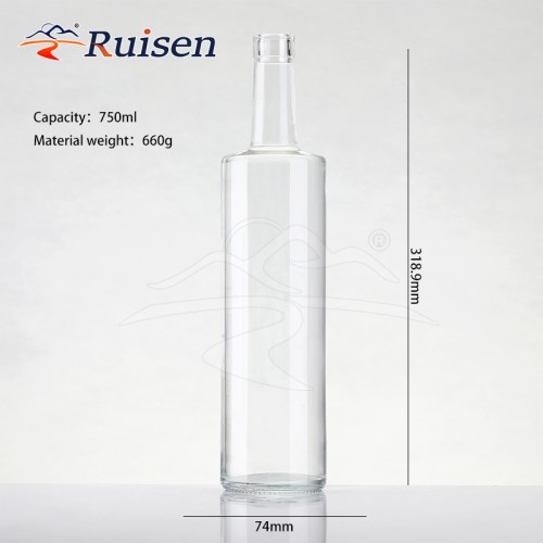 Wholesale Custom 500ml 700ml 750ml Liquor Spirit Glass Bottle for Vodka Gin Whisky Empty Glass Bottle for Whisky Liquor Tequila