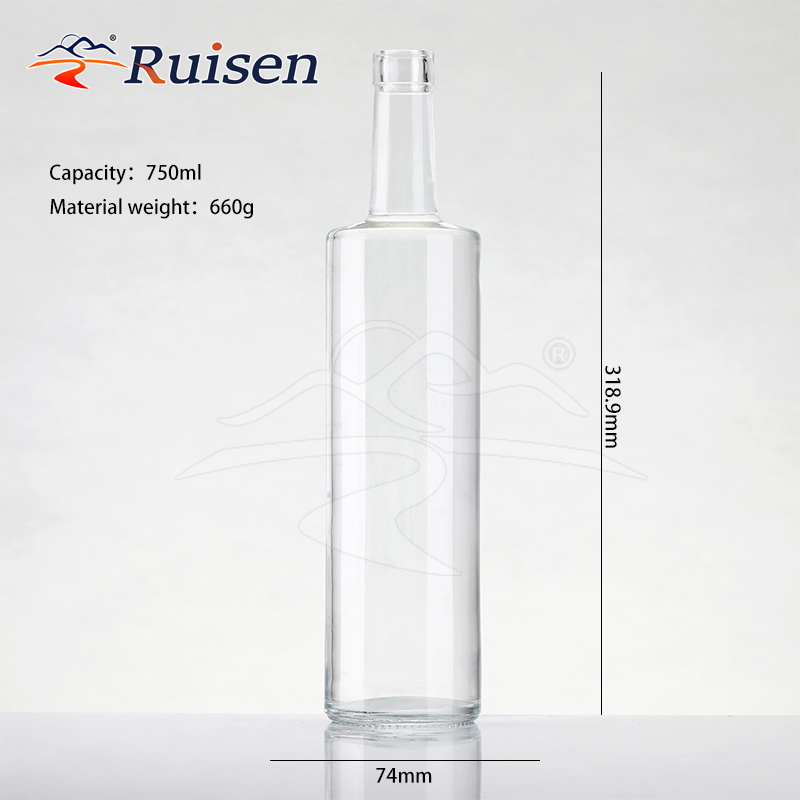 Wholesale Custom 500ml 700ml 750ml Liquor Spirit Glass Bottle for Vodka Gin Whisky Empty Glass Bottle for Whisky Liquor Tequila 