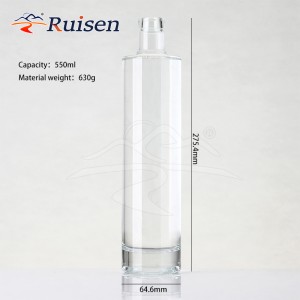 Unique 500ml Clear Whisky Vodka Glass Wine Bottle for Liquor 