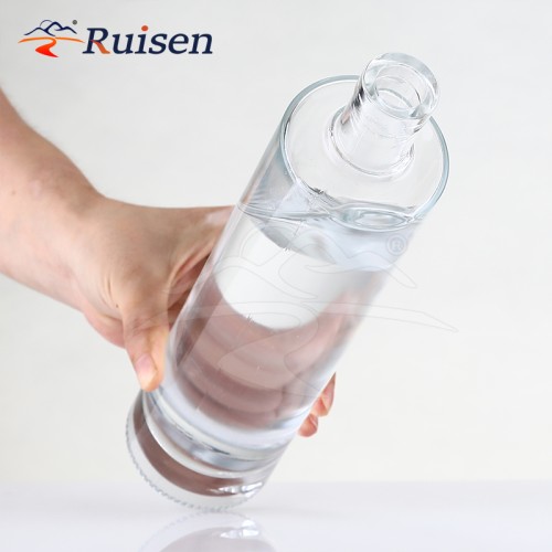Unique 500ml Clear Whisky Vodka Glass Wine Bottle for Liquor