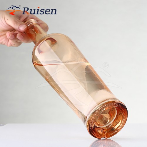 Factory High Quality Glass Vodka Bottles Spray Color Fancy Liquor Whiskey Spirit Bottle 700ml 750ml Glass Bottle