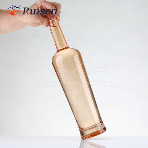 Factory High Quality Glass Vodka Bottles Spray Color Fancy Liquor Whiskey Spirit Bottle 700ml 750ml Glass Bottle