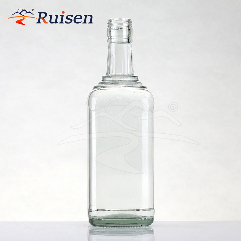 Factory Direct Square Glass Wine Bottle Creative Liquor Container Frost Engraving Decal Tequila Brandy Whiskey Packing