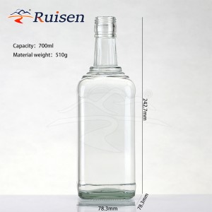 Factory Direct Square Glass Wine Bottle Creative Liquor Container Frost Engraving Decal Tequila Brandy Whiskey Packing 