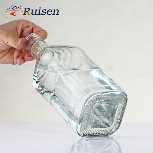 Factory Direct Square Glass Wine Bottle Creative Liquor Container Frost Engraving Decal Tequila Brandy Whiskey Packing