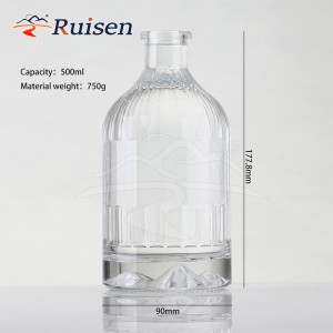 Vodka Bottle Wine Bottle 500ml Gin Bottle Glass Mountain Bottom Modeling Print 