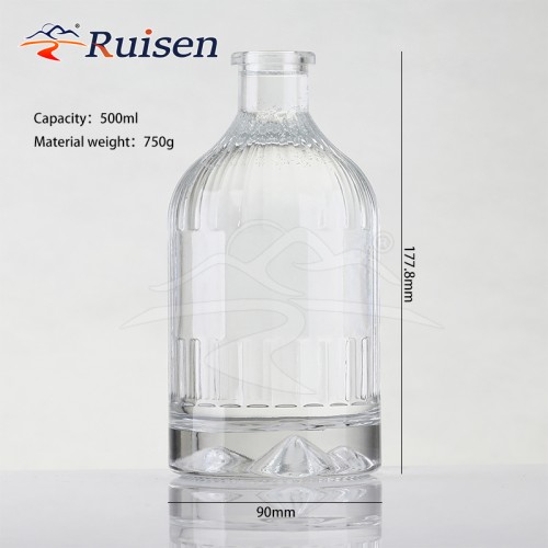 Vodka Bottle Wine Bottle 500ml Gin Bottle Glass Mountain Bottom Modeling Print