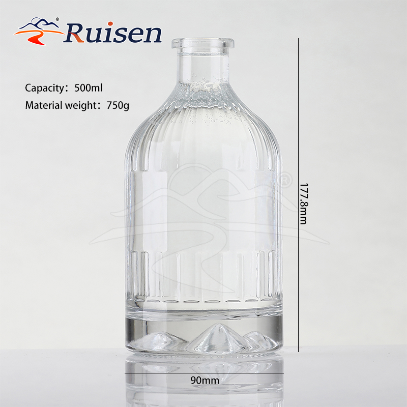 Vodka Bottle Wine Bottle 500ml Gin Bottle Glass Mountain Bottom Modeling Print 