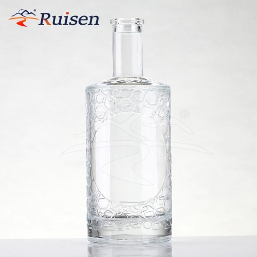 Wholesale Custom High Quality 500ml 700ml 750ml 1L Glass Tequila Gin Rum Whiskey Vodka Bottles Cork Popular Liquor Containers