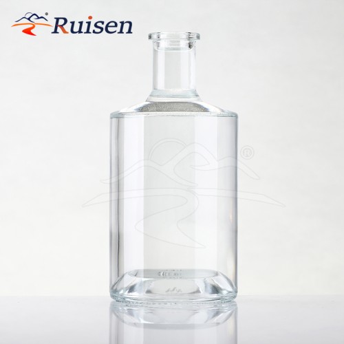700ml Cylindrical Shape Glass Thin Bottom Bottles 750ml Whiskey Bottle for Liquor Tequila 1L Vodka Glass Bottle 1000ml With Cork