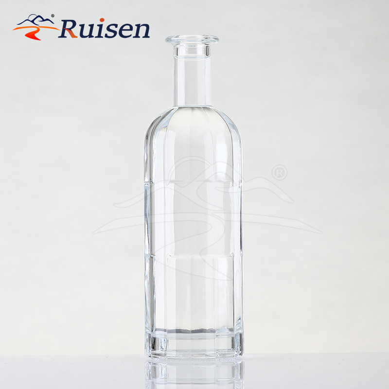 Flat Alcohol Glass Bottle Vodka Tequila Whiskey Liquor Glass Bottle Customized 200ml 500ml 700ml 750ml Spirits Bottle