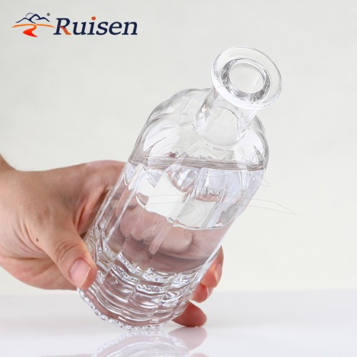 Flat Alcohol Glass Bottle Vodka Tequila Whiskey Liquor Glass Bottle Customized 200ml 500ml 700ml 750ml Spirits Bottle
